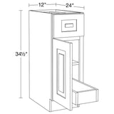 Home Decorators Collection Grayson 12 in. W x 24 in. D x 34.5 in. H Assembled Plywood Base Kitchen Cabinet in Deep Onyx with 1ROT Soft Close LH