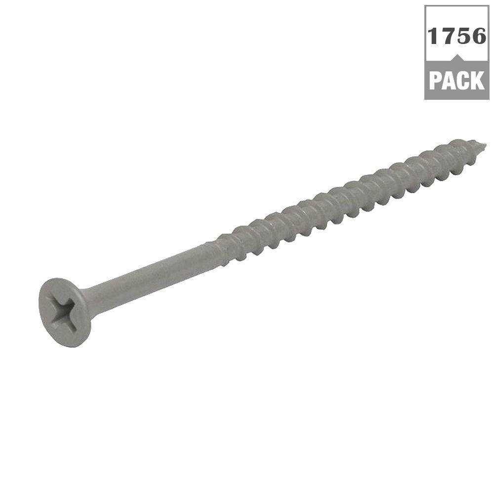 #8 x 3 in. Philips Bugle-Head Coarse Thread Sharp Point Polymer Coated Exterior Screws (25 lbs./Pack)