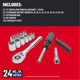 Craftsman 24 pc Metric Tool Set with 3/8 in Drive and 6 Point Sockets
