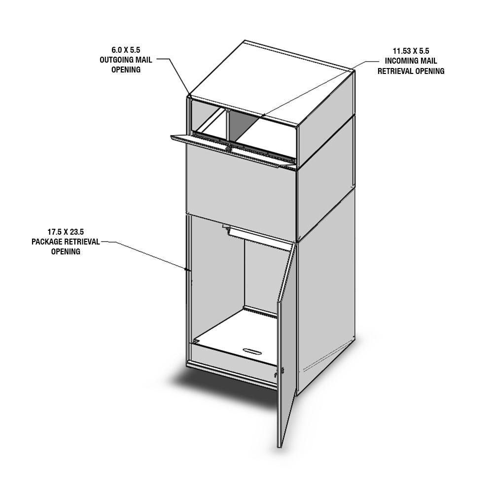 Full Service Vault Mailbox with Mail and Package Delivery in Black - Super Arbor