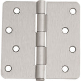 4 in. x 1/4 in. Radius Satin Nickel Door Hinge Value Pack (10 per Pack) - Super Arbor