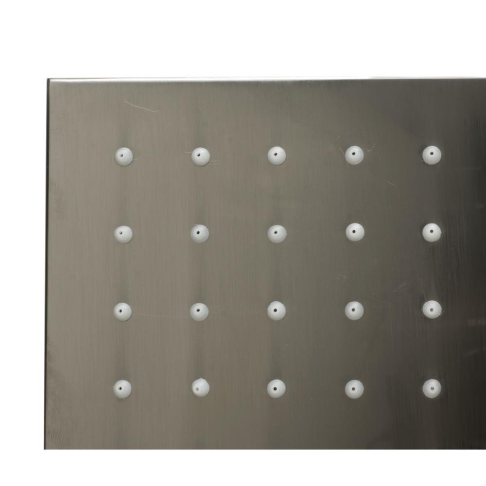 1-Spray 16 in. Single Ceiling Mount Fixed Rain Shower Head in Brushed Nickel - Super Arbor