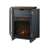 Marshfield 25 in. Freestanding Wall Mantel Electric Fireplace in Dark Blue - Super Arbor