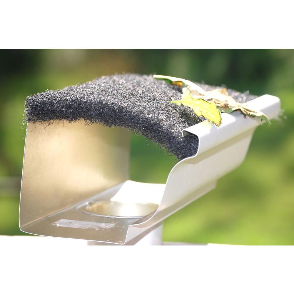 4 ft. Black Fiber 5K Style Insert Gutter Guard (8-Box) - Super Arbor