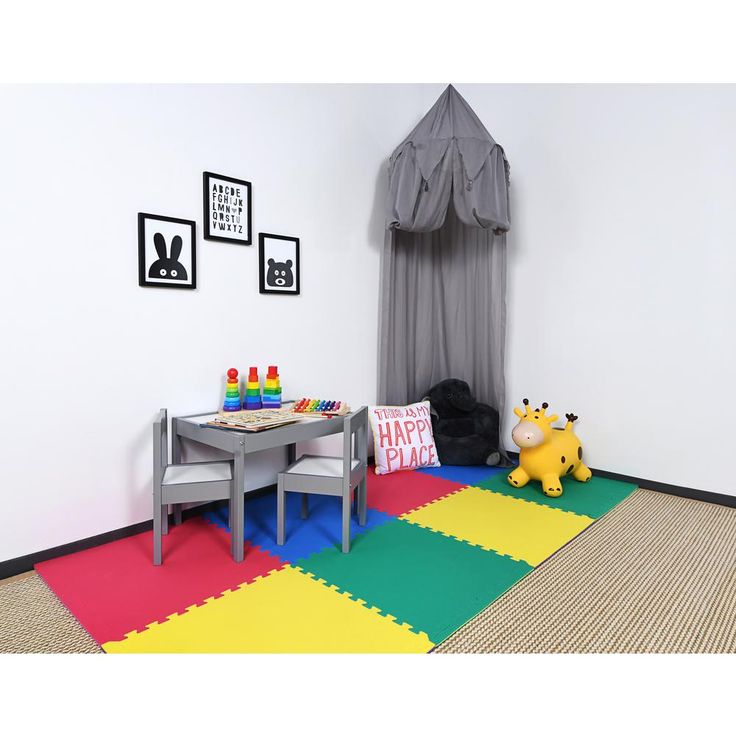 TrafficMASTER Primary Pastel 24 in. x 24 in. x 0.47 in. Playroom Floor (4-Pack)