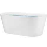 67 in. Fiberglass Double Ended Flatbottom Non-Whirlpool Bathtub In Glossy White - Super Arbor