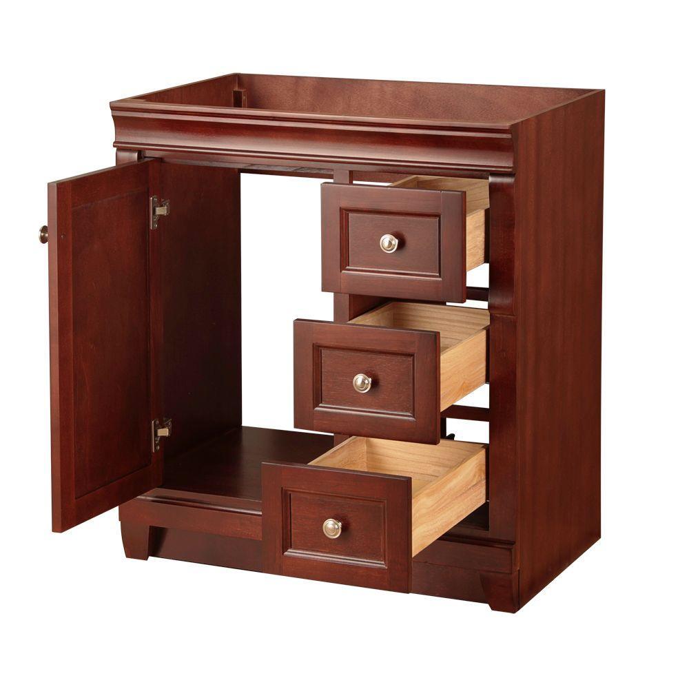 Naples 30 in. W Bath Vanity Cabinet Only in Tobacco with Right Hand Drawers - Super Arbor