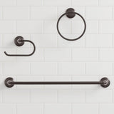 Constructor 3-Piece Bath Hardware Set with Expandable Towel Bar, Towel Ring, and Toilet Paper Holder in Bronze - Super Arbor