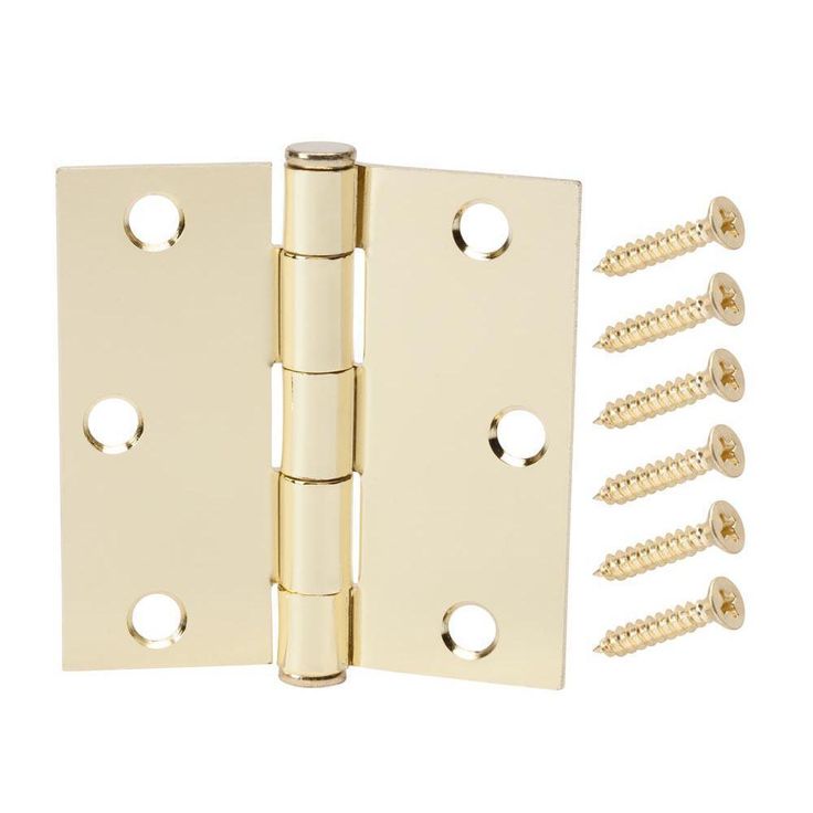 3-1/2 in. Square Corner Satin Brass Door Hinge Value Pack (24-Pack)