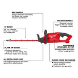 Milwaukee M18 FUEL 18-Volt Brushless Cordless Hedge Trimmer, 24 in Blade, with HD12.0 & XC8.0 Batteries