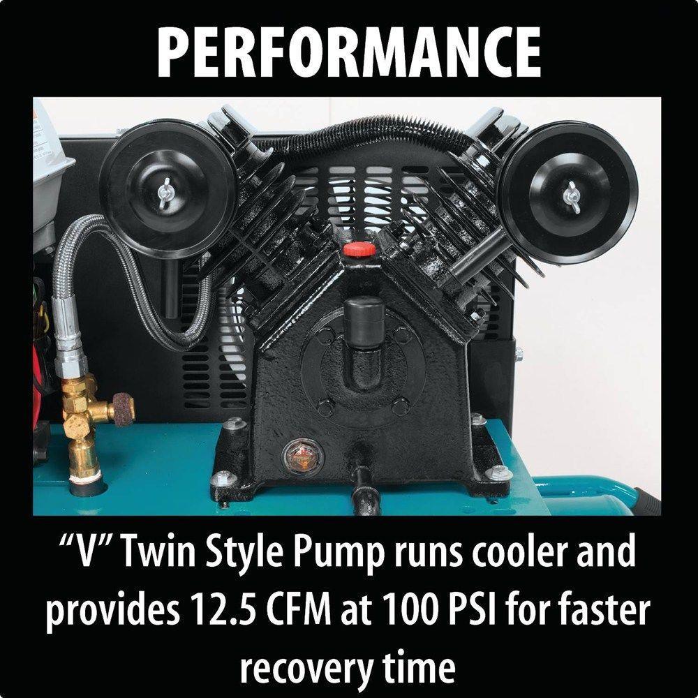10 Gal. 5.5 HP Portable Gas-Powered Twin Stack Air Compressor - Super Arbor