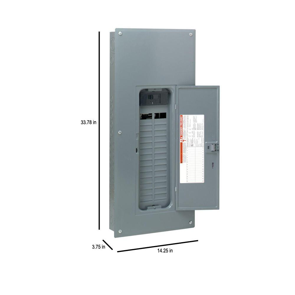 Homeline 200 Amp. 30-Space 60-Circuit Indoor Main Breaker Qwik-Grip Plug-On Neutral Panel, Wiser Energy Monitor - Super Arbor