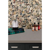 MSI Mix River Rock 12 in. x 12 in. x 10 mm Textured Marble Mesh-Mounted Mosaic Tile (10 sq. ft. / case)