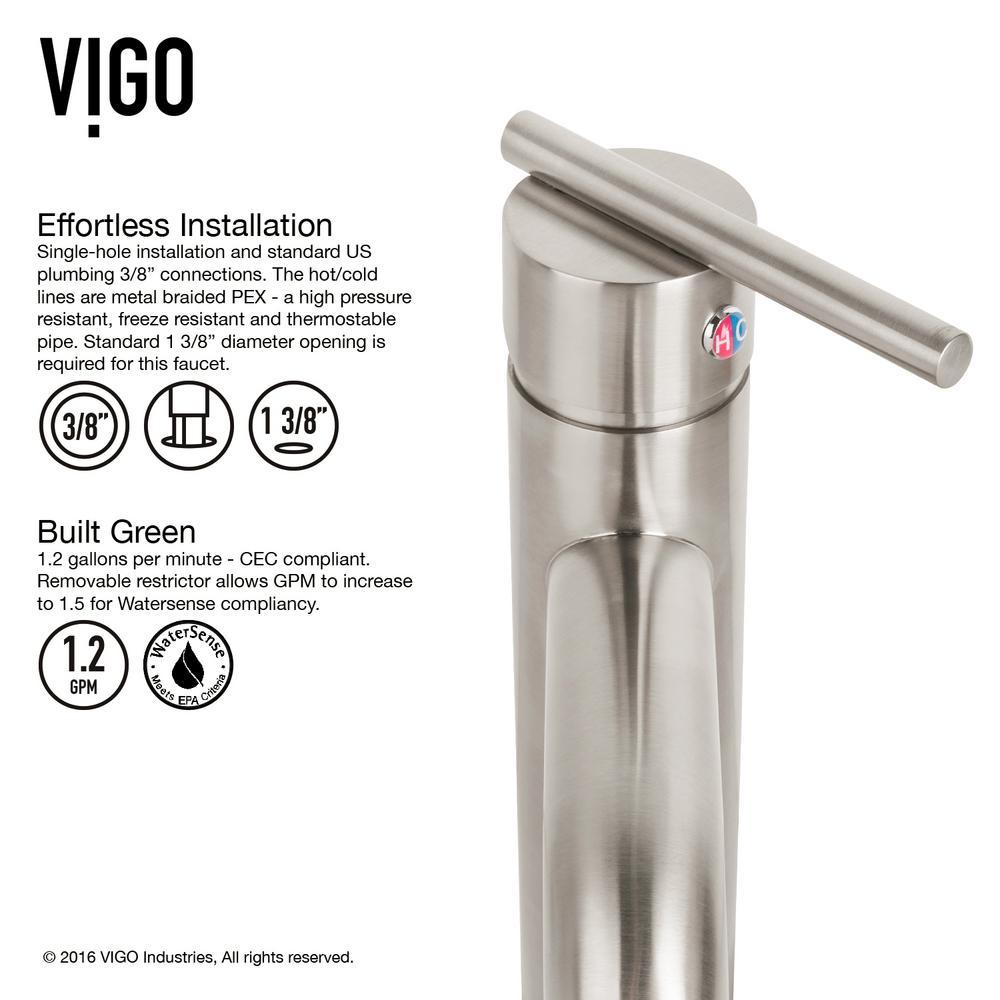 Dianthus White Matte Stone Vessel Bathroom Sink and Seville Bathroom Vessel Faucet in Brushed Nickel - Super Arbor