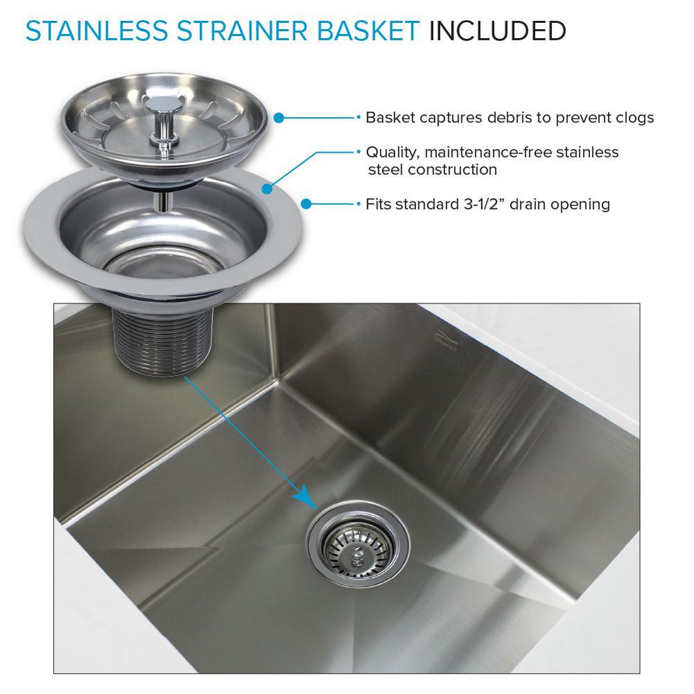 All-in-One 29 in. x 25.5 in. Stainless Steel Quartz Undermount Laundry/Utility Sink and Cabinet with Faucet in White - Super Arbor