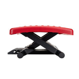 Red Plastic Adjustable Height Ergonomic Foot Rest with Massage Rollers - Super Arbor