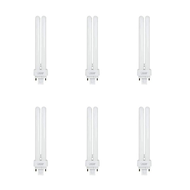 26W Equiv PL CFLNI Quad Tube 4-Pin Plug-in G24Q-3 Base Compact Fluorescent CFL Light Bulb, Cool White 4100K (6-Pack)