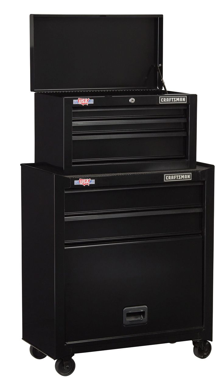 CRAFTSMAN 1000 Series 26.5-in W x 44.25-in H 5 Ball-bearing Steel Tool Chest Combo Black)