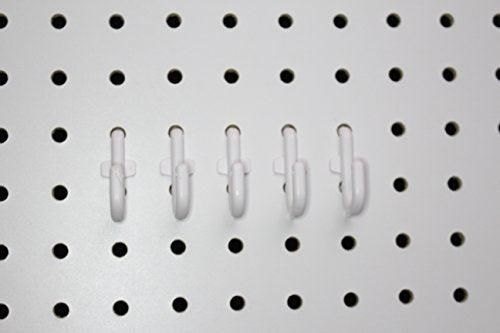 White Peg Board Hook Kit Garage Tool Storage Pegboard 50 pieces J Hook Style