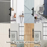 12 in. Black Square Pull and Flush Sliding Barn Door Handle Set - Super Arbor