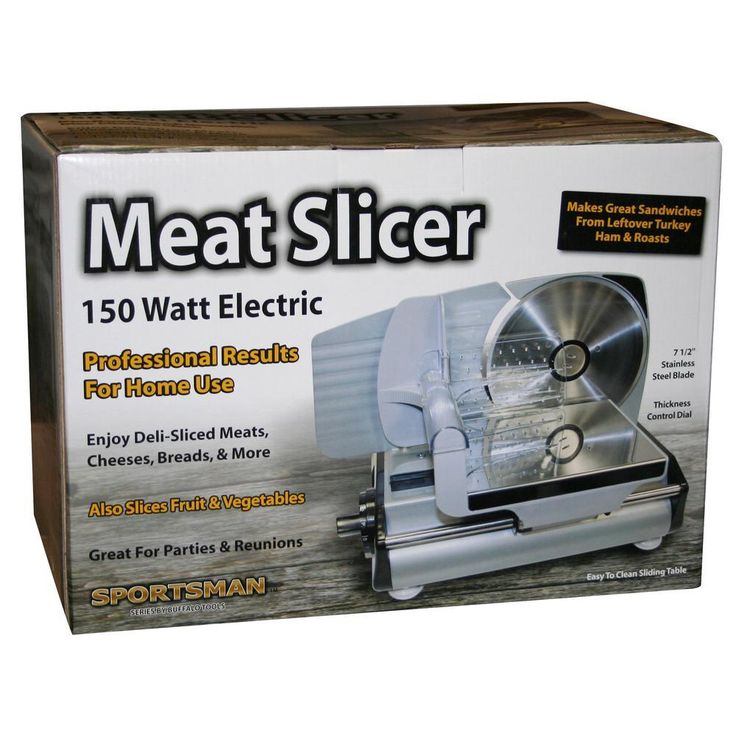 180 W 7.5 in. Silver Electric Meat Slicer