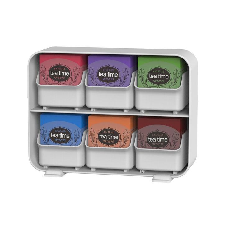 Clutch 6-Drawer 90-Bag White Tea Bag Holder