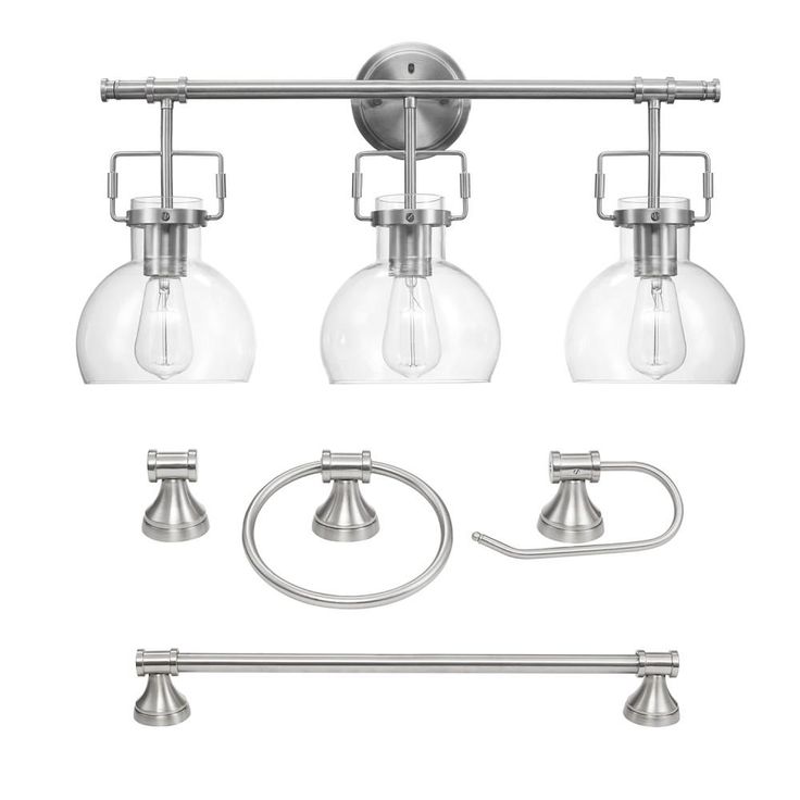 Walker 5-Piece Brushed Nickel All-In-One Bathroom Set