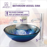 Chilasa Vessel Sink in Blue - Super Arbor