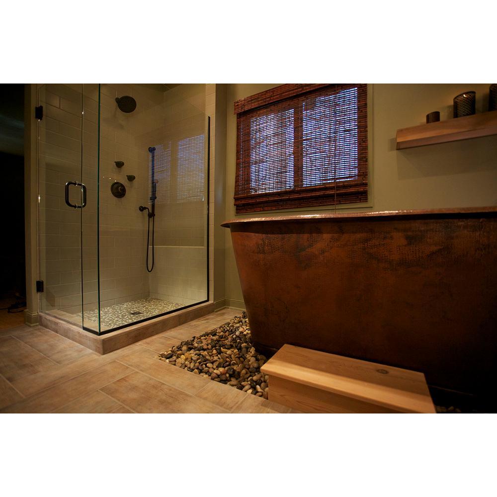 6 ft. Hammered Copper Modern Style Flatbottom Non-Whirlpool Bathtub in Oil Rubbed Bronze - Super Arbor