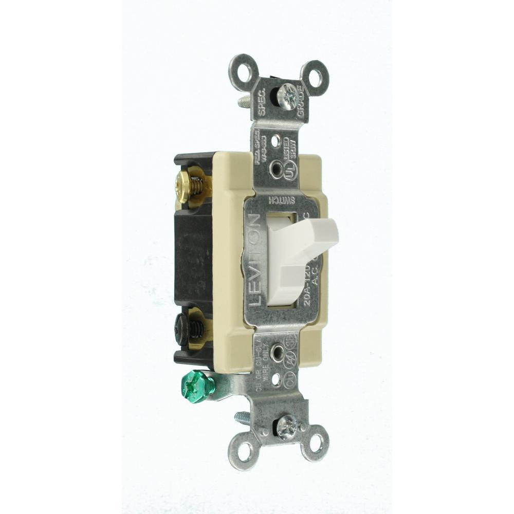 20 Amp 4-Way Preferred Toggle Switch, White - Super Arbor