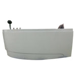 59 in. Acrylic Left Drain Corner Apron Front Whirlpool Bathtub in White - Super Arbor