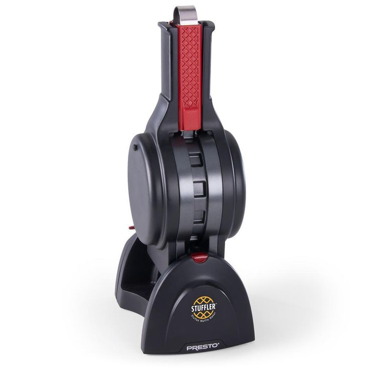 5 in. 900-Watt Black Belgian Stuffler Stuffed Waffle Maker