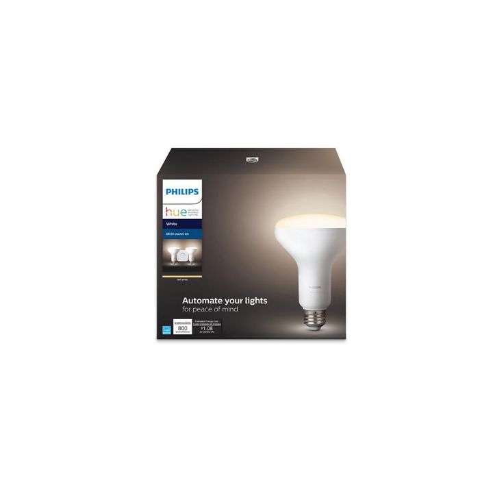 Philips Hue White BR30 LED 65W Equivalent Dimmable Wireless Smart Light Bulb Starter Kit (2 Bulbs and Bridge)