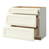allen + roth Aveley 36-in W x 34.5-in H x 24-in D Linen Maple Drawer Base Semi-Custom Cabinet