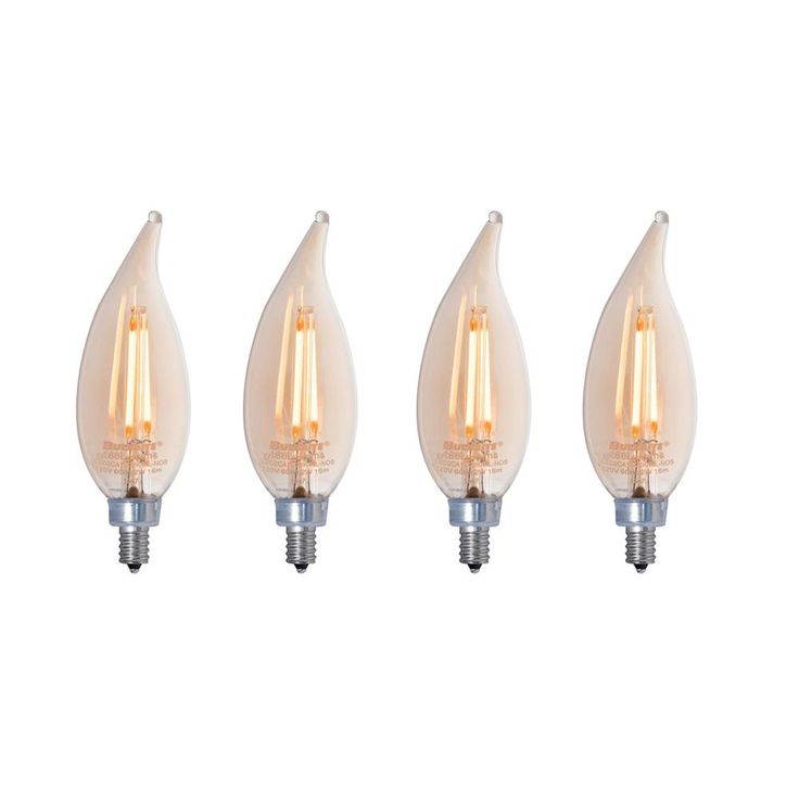 Bulbrite 25W Equivalent Amber Light CA10 Dimmable LED Filament Light Bulb (4-Pack)
