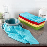 Multi-Color Kitchen Icon Design Chic Pattern Weave Cotton Kitchen Towel Set (8-Pieces)