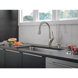 Delta Cason Spotshield Stainless 1-Handle Deck-Mount Pull-Down Handle Kitchen Faucet (Deck Plate Included)