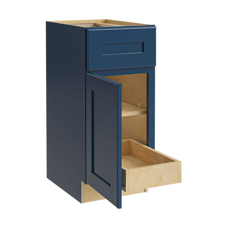 Home Decorators Collection Newport 12 in. W x 24 in. D x 34.5 in. H Assembled Plywood Base Kitchen Cabinet in Mythic Blue with 1ROT Soft Close LH