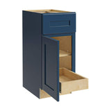Home Decorators Collection Newport 12 in. W x 24 in. D x 34.5 in. H Assembled Plywood Base Kitchen Cabinet in Mythic Blue with 1ROT Soft Close LH