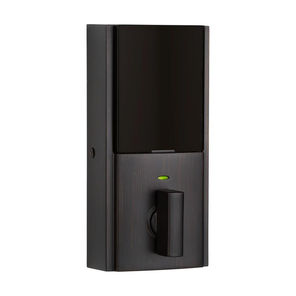 SmartCode 913 Contemporary Venetian Bronze Single Cylinder Electronic Deadbolt with Halifax Hall/Closet Lever - Super Arbor