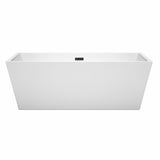 Sara 67 in. Acrylic Flatbottom Bathtub in White with Matte Black Trim