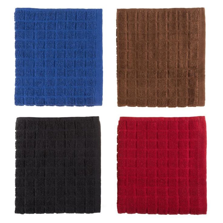 Multi Windowpane Pattern Cotton Kitchen Towels (Set of 16)