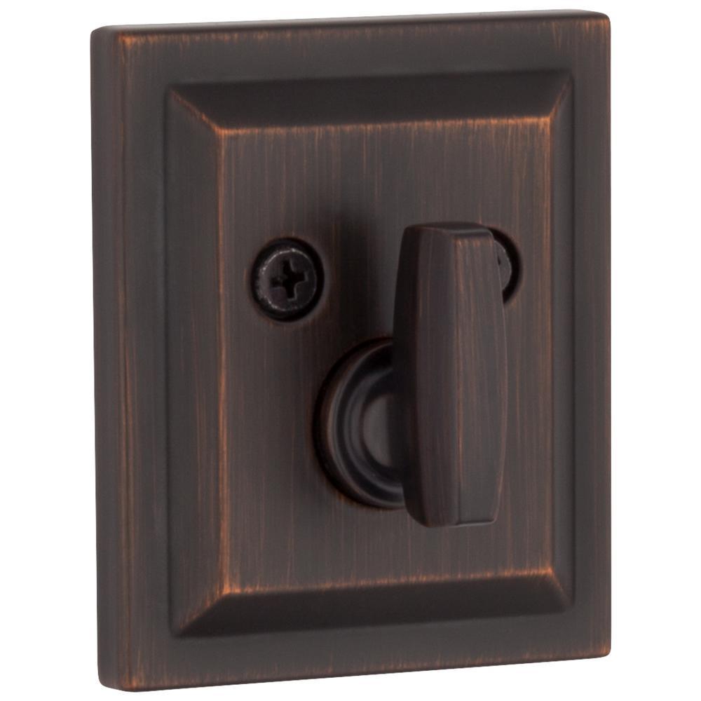 Square Venetian Bronze Low Profile Single Cylinder Deadbolt Featuring SmartKey Security - Super Arbor