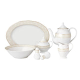 57-Piece Specialty Gold Accent Porcelain Dinnerware Set (Service for 8)