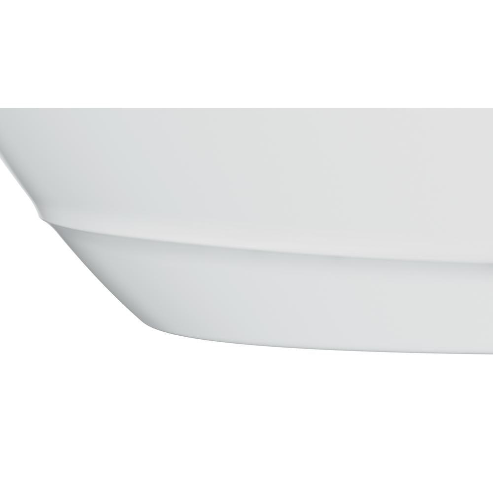 Johanna 59 in. x 30 in. Acrylic Flatbottom Freestanding Soaking Bathtub in White - Super Arbor
