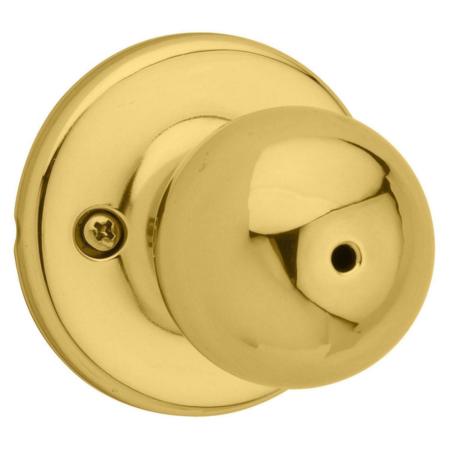 Kwikset Polo Polished Brass Privacy Knob, Right or Left Handed
