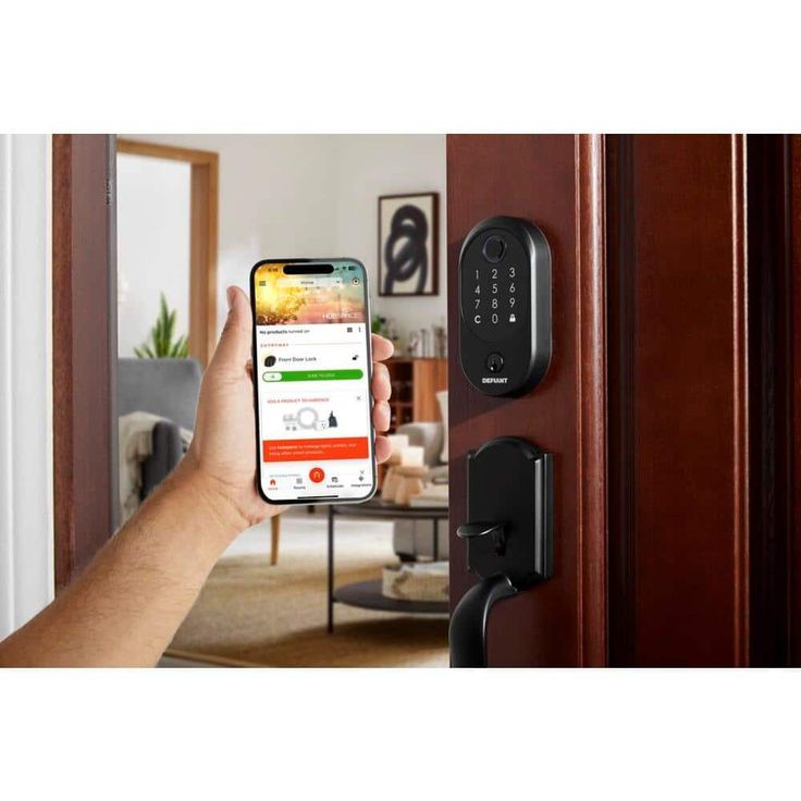 Defiant Hubspace Matte Black Round Biometric Fingerprint Electronic Touchpad Deadbolt