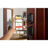 Defiant Hubspace Matte Black Round Biometric Fingerprint Electronic Touchpad Deadbolt