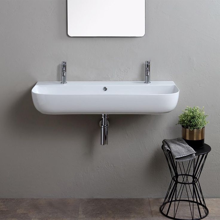 Nameeks Glam Wall Mounted Bathroom Sink in White