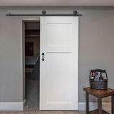 5 ft./60 in. Top Mount Big Wheel Black Barn Style Sliding Door Track and Hardware Set for Single Door - Super Arbor